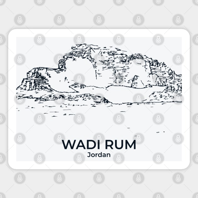 Wadi Rum - Jordan Magnet by Lakeric